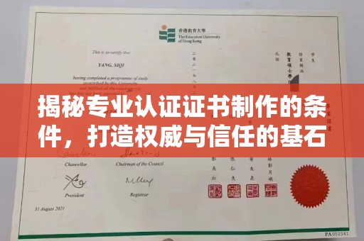 千阳揭秘专业认证证书制作的条件，打造权威与信任的基石